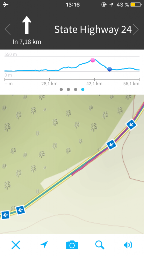 Der Moment, wenn der pinke Punkt die richtige Position erreicht - unbezahlbar (hier auf einer Strecke mit ca. 500 Höhenmetern)